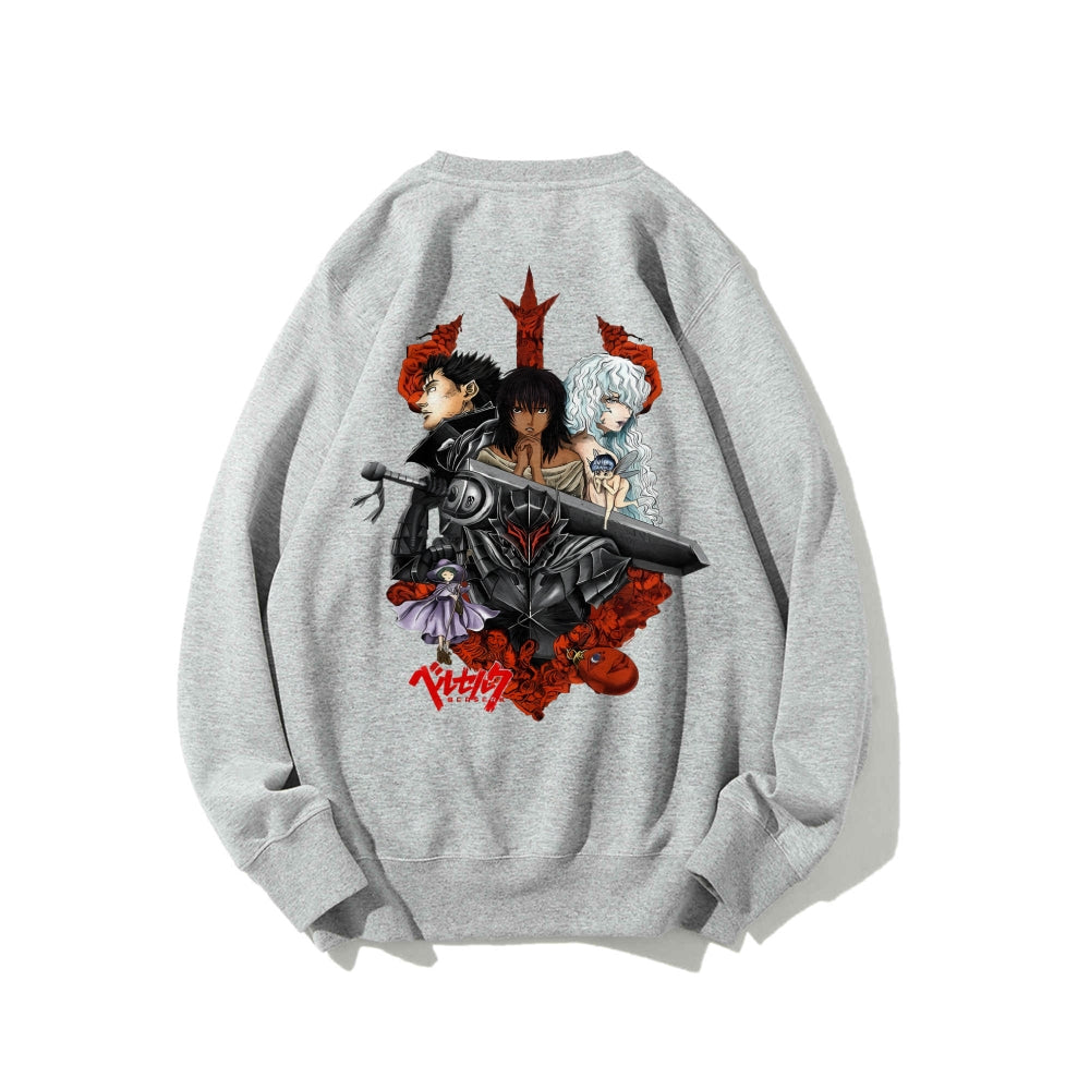 Casual Crewneck Sweatshirt Berserk