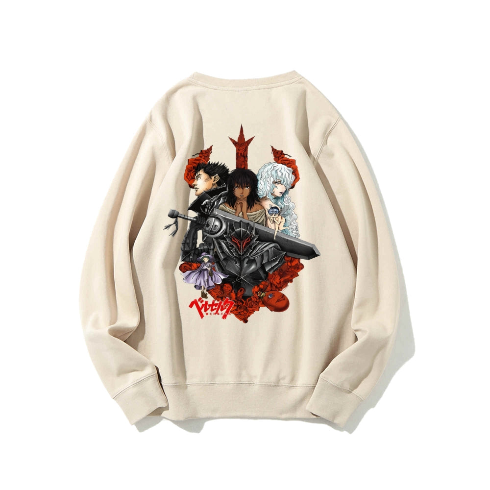 Casual Crewneck Sweatshirt Berserk