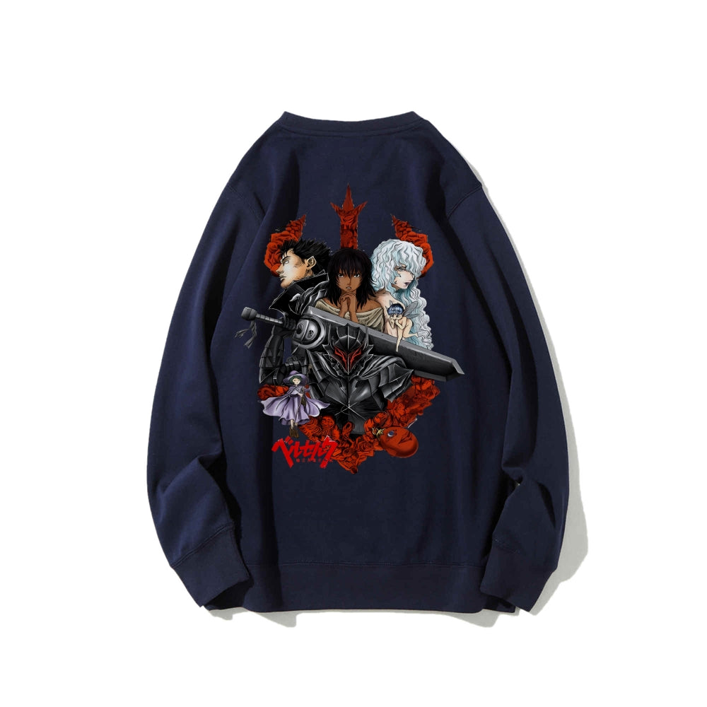 Casual Crewneck Sweatshirt Berserk