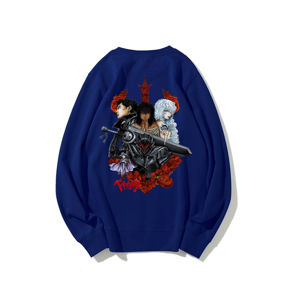 Casual Crewneck Sweatshirt Berserk