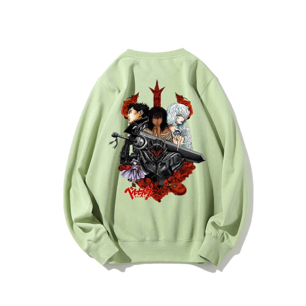 Casual Crewneck Sweatshirt Berserk