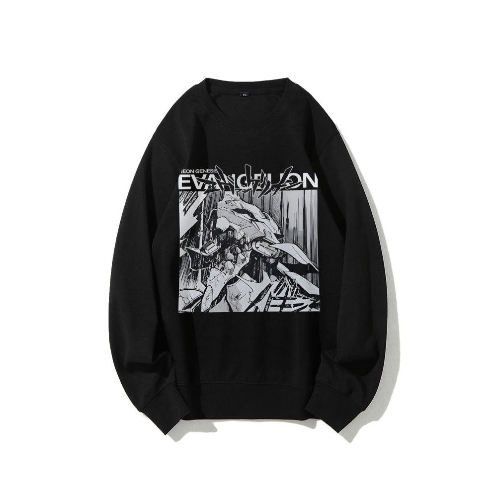 Casual Crewneck Sweatshirt Neon Genesis Evangelion