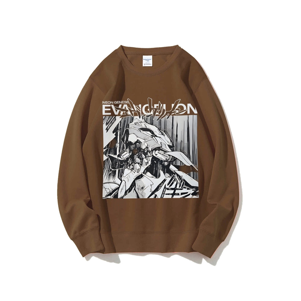 Casual Crewneck Sweatshirt Neon Genesis Evangelion
