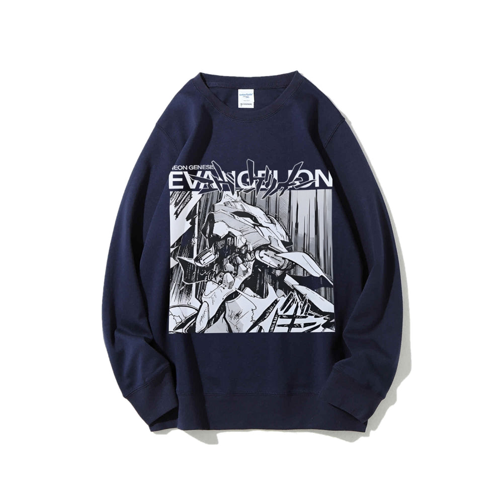 Casual Crewneck Sweatshirt Neon Genesis Evangelion