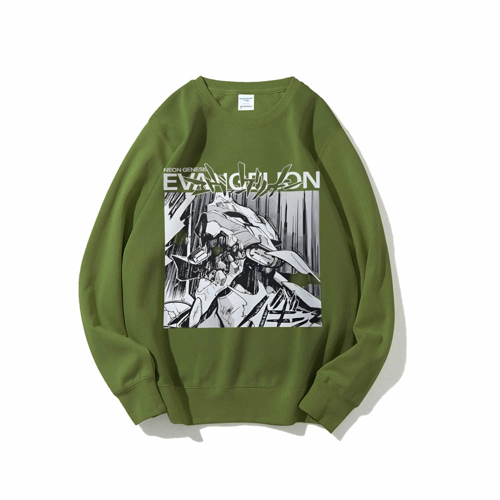 Casual Crewneck Sweatshirt Neon Genesis Evangelion