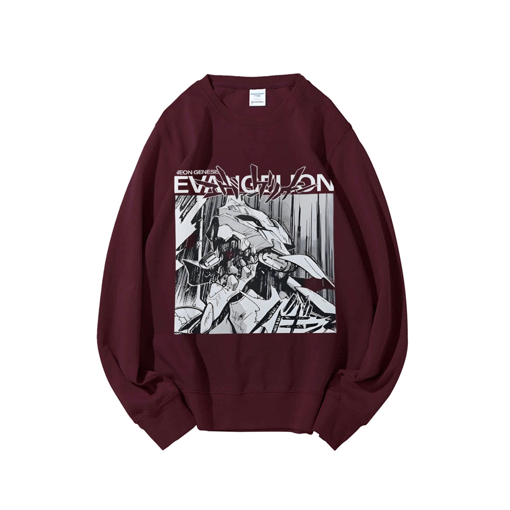 Casual Crewneck Sweatshirt Neon Genesis Evangelion