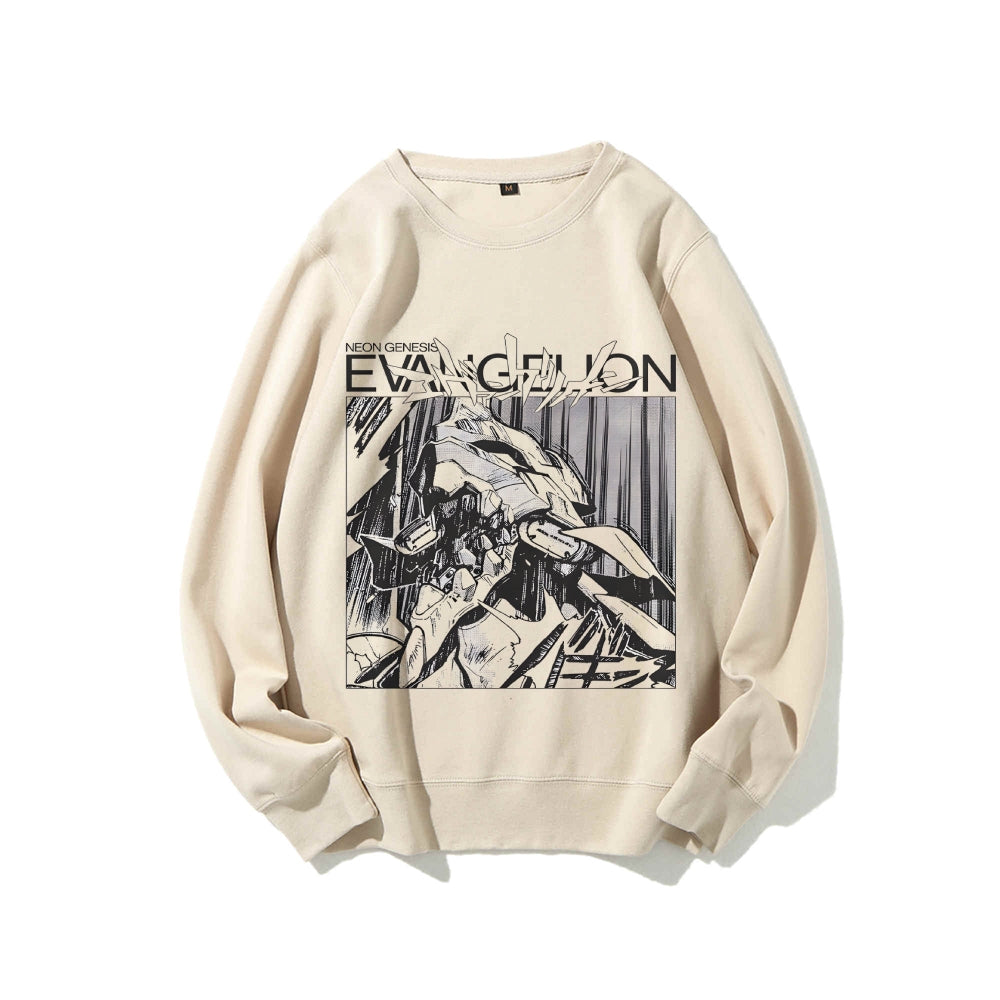 Casual Crewneck Sweatshirt Neon Genesis Evangelion