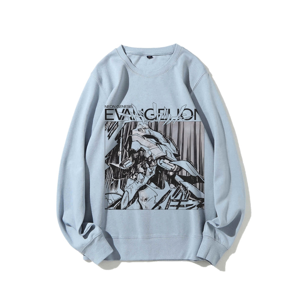 Casual Crewneck Sweatshirt Neon Genesis Evangelion