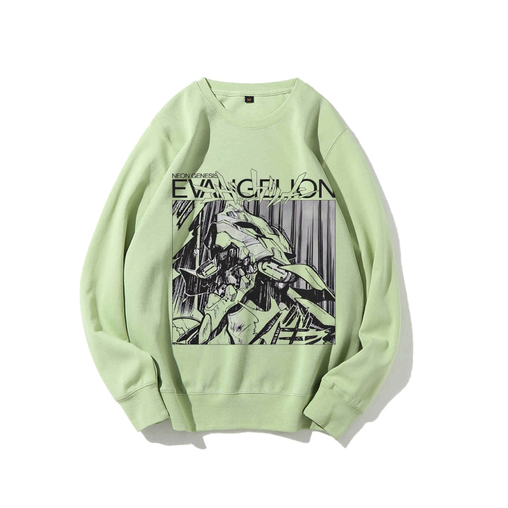 Casual Crewneck Sweatshirt Neon Genesis Evangelion
