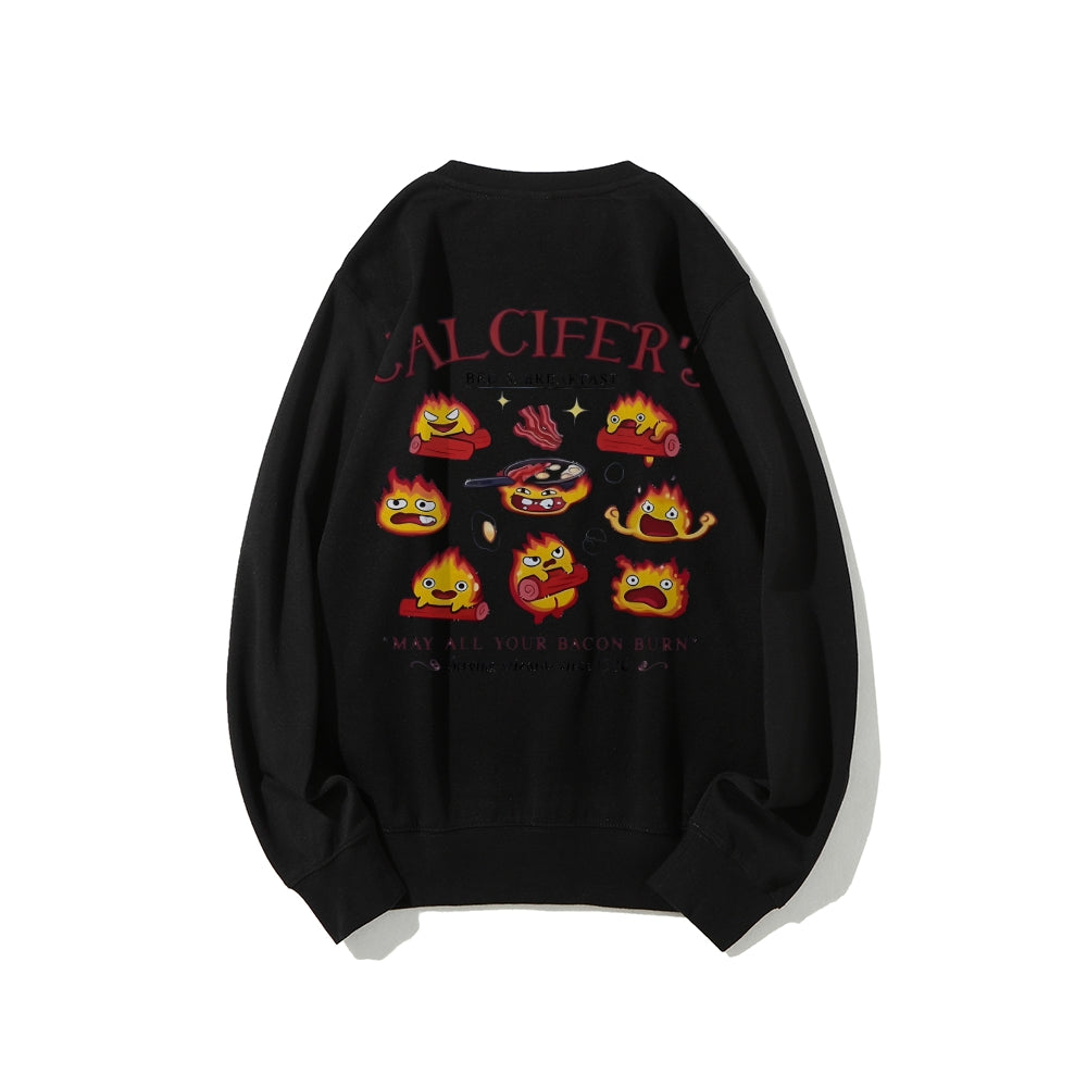 Casual Crewneck Sweatshirt Calcifer's Bed & Breakfast