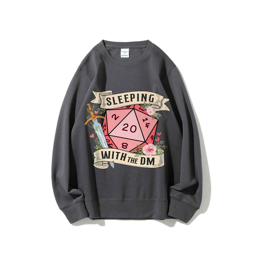 Casual Crewneck Sweatshirt Sleeping With The Dm