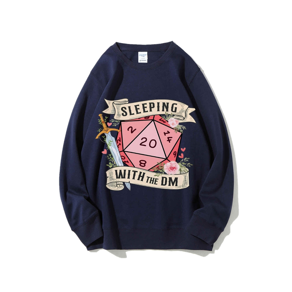 Casual Crewneck Sweatshirt Sleeping With The Dm