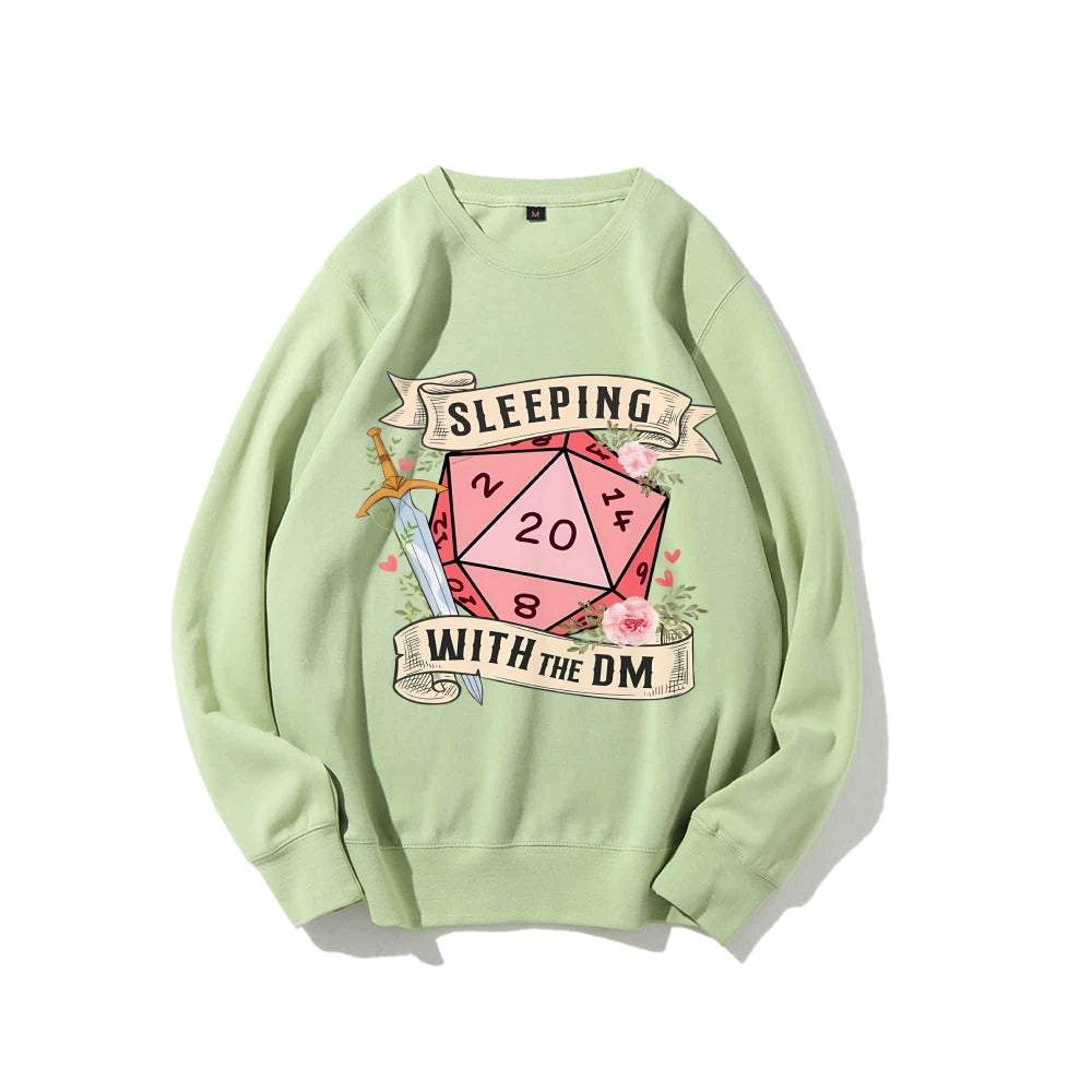 Casual Crewneck Sweatshirt Sleeping With The Dm