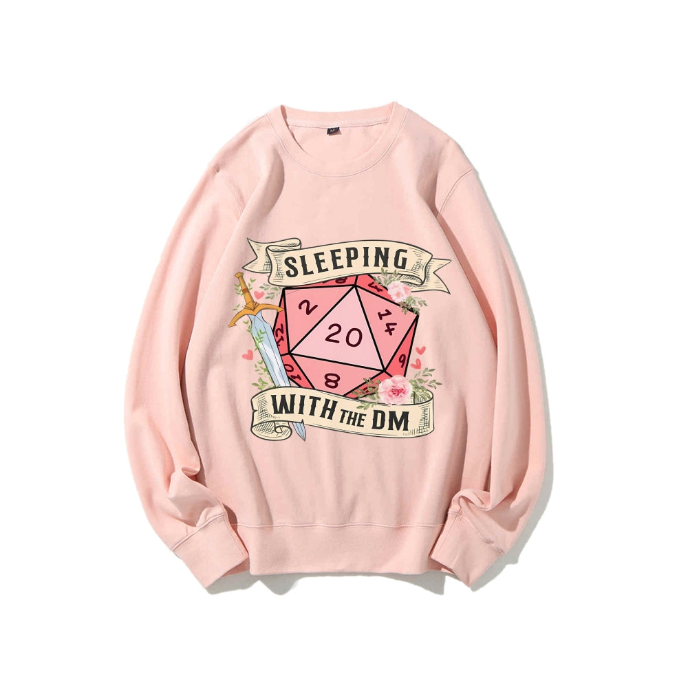 Casual Crewneck Sweatshirt Sleeping With The Dm