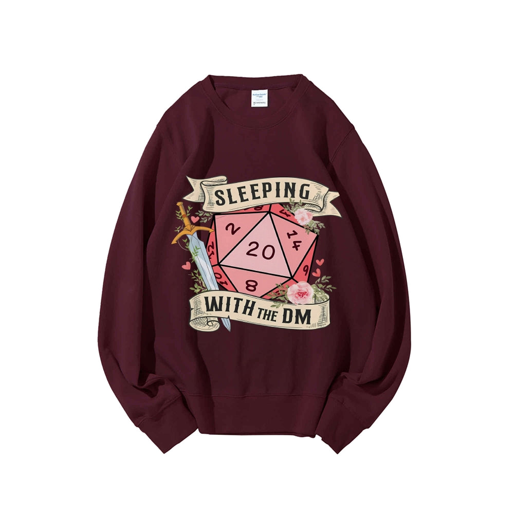 Casual Crewneck Sweatshirt Sleeping With The Dm