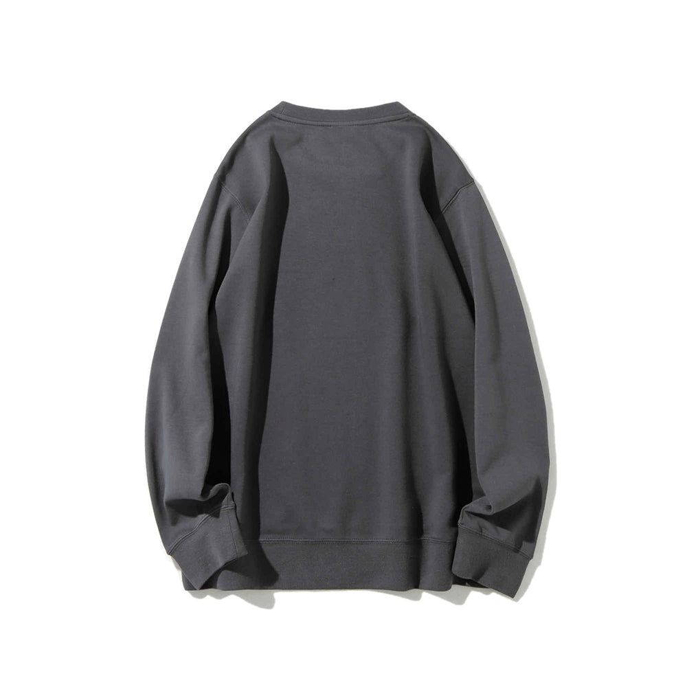 Cotton Unisex Embroidered Crewneck Anime Sweatshirt