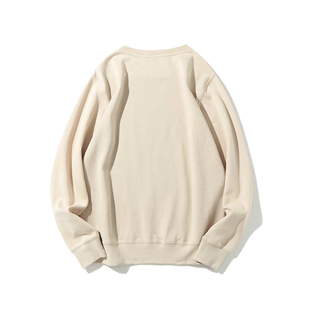 Cotton Unisex Embroidered Crewneck Anime Sweatshirt