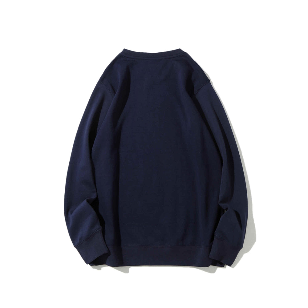 Cotton Unisex Embroidered Crewneck Anime Sweatshirt