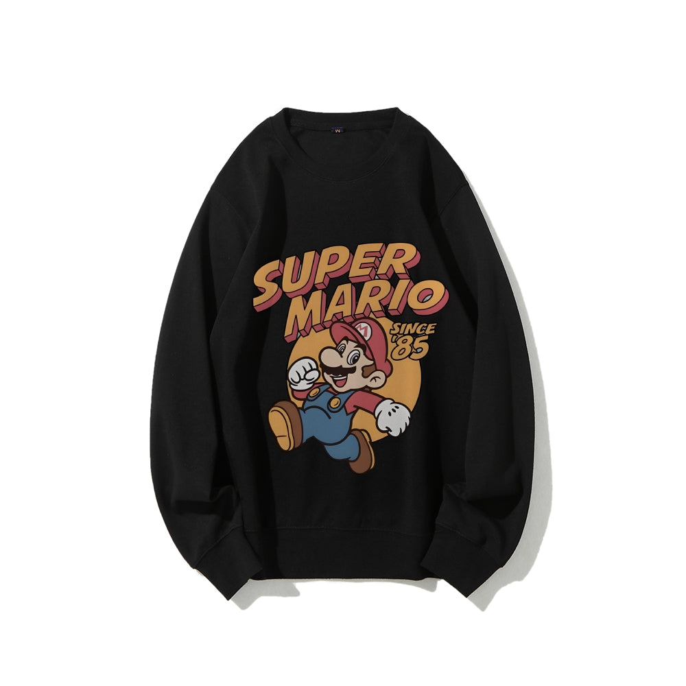Casual Crewneck Sweatshirt Mario