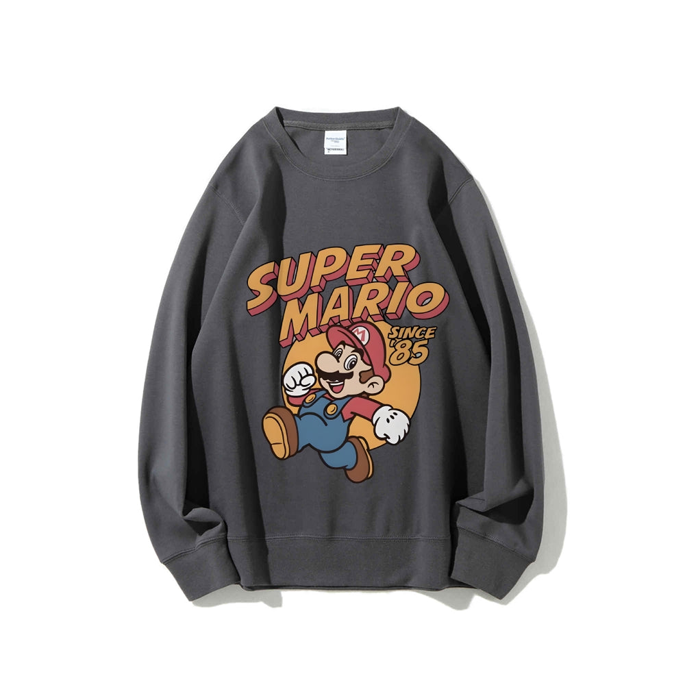 Casual Crewneck Sweatshirt Mario