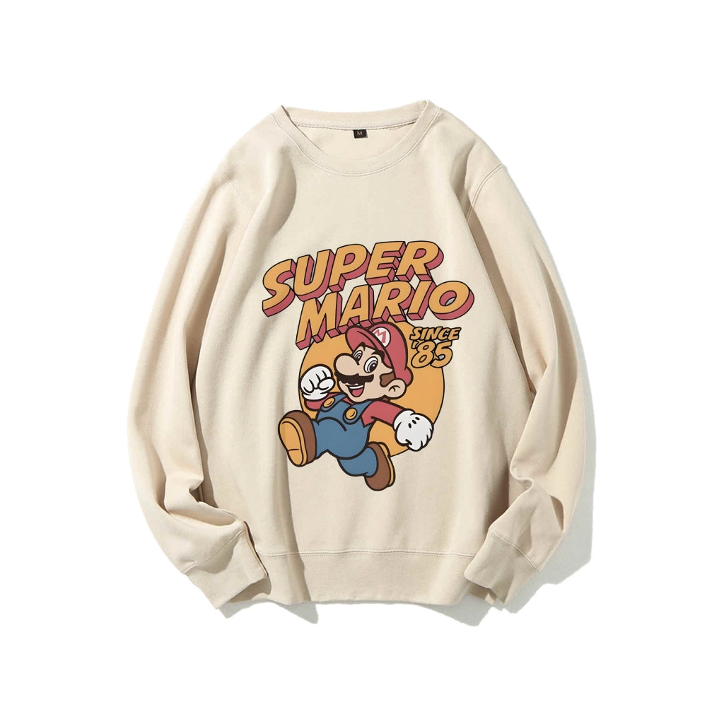 Casual Crewneck Sweatshirt Mario