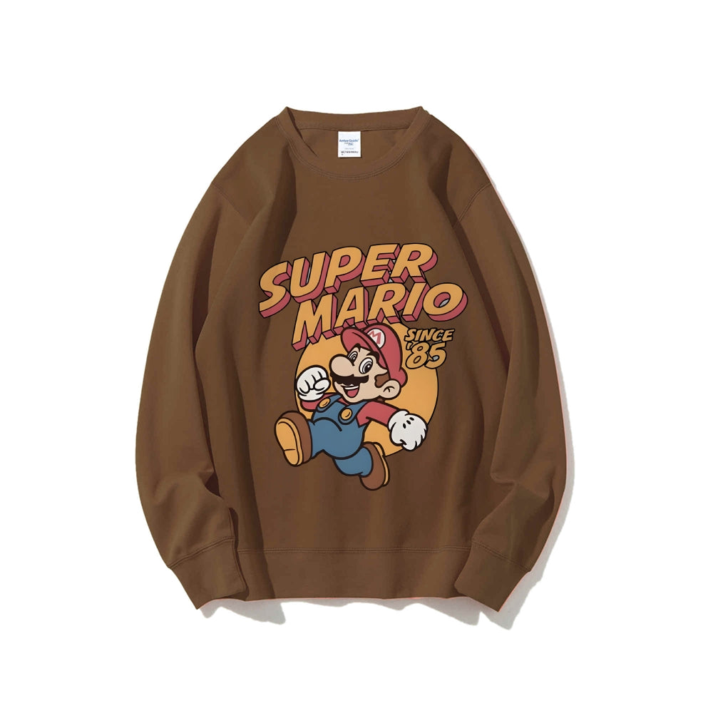 Casual Crewneck Sweatshirt Mario