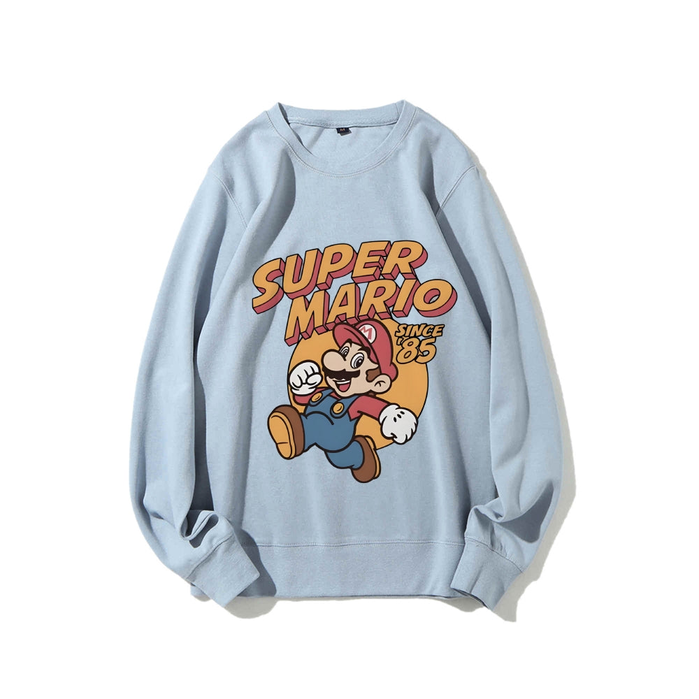 Casual Crewneck Sweatshirt Mario