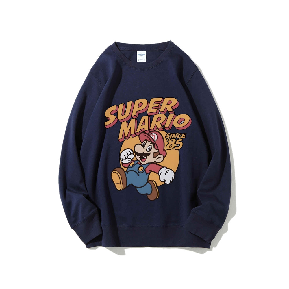 Casual Crewneck Sweatshirt Mario
