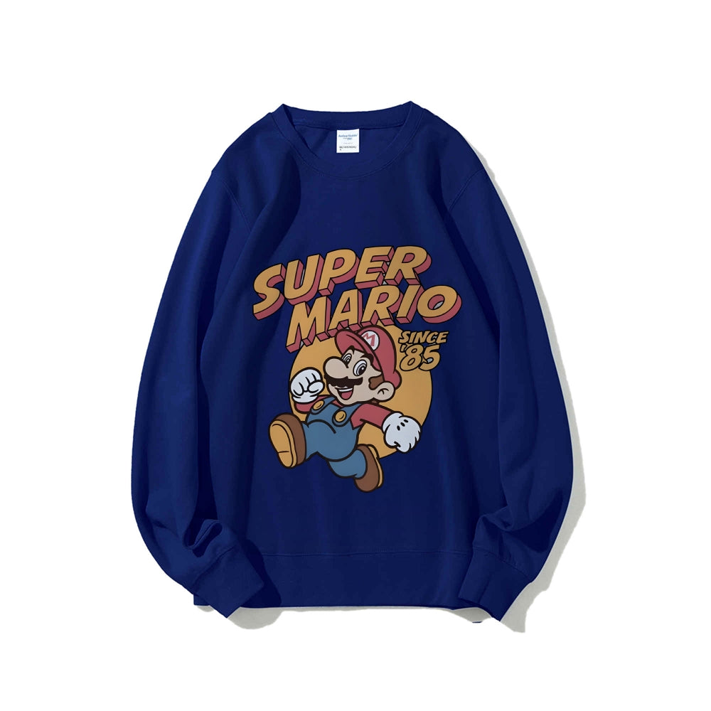 Casual Crewneck Sweatshirt Mario
