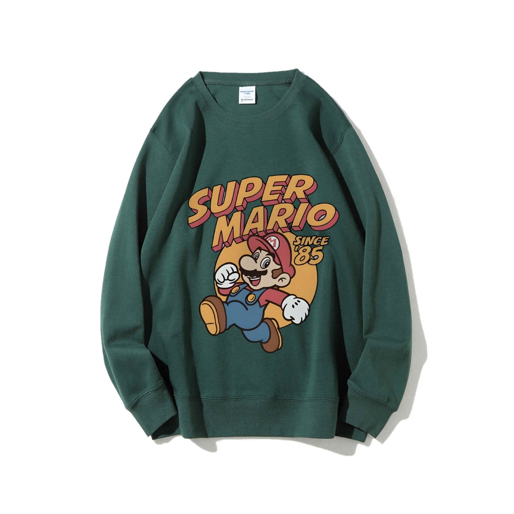 Casual Crewneck Sweatshirt Mario
