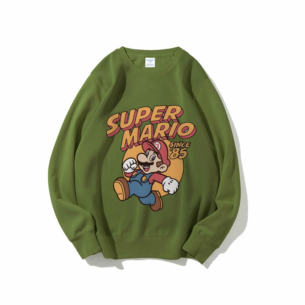 Casual Crewneck Sweatshirt Mario
