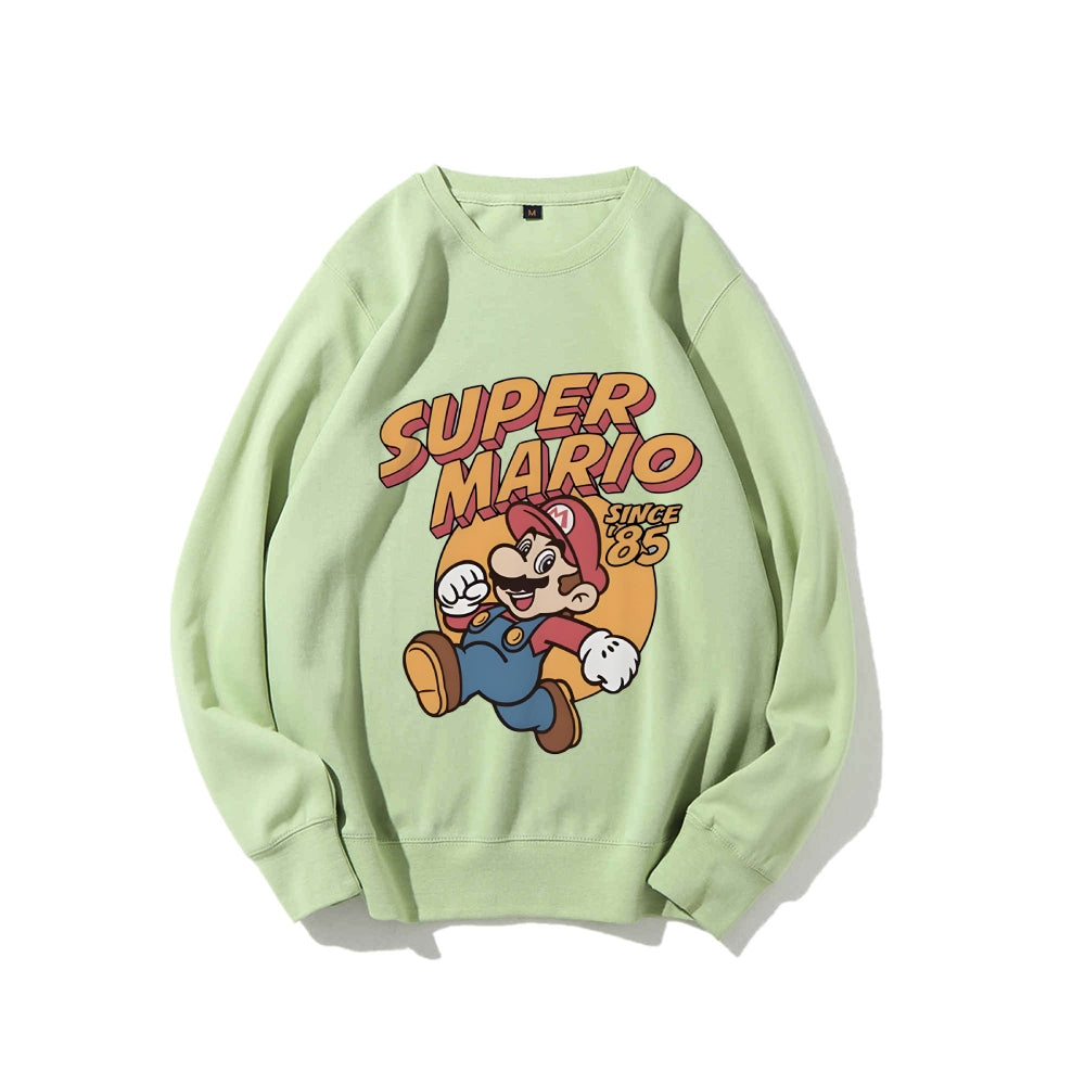 Casual Crewneck Sweatshirt Mario