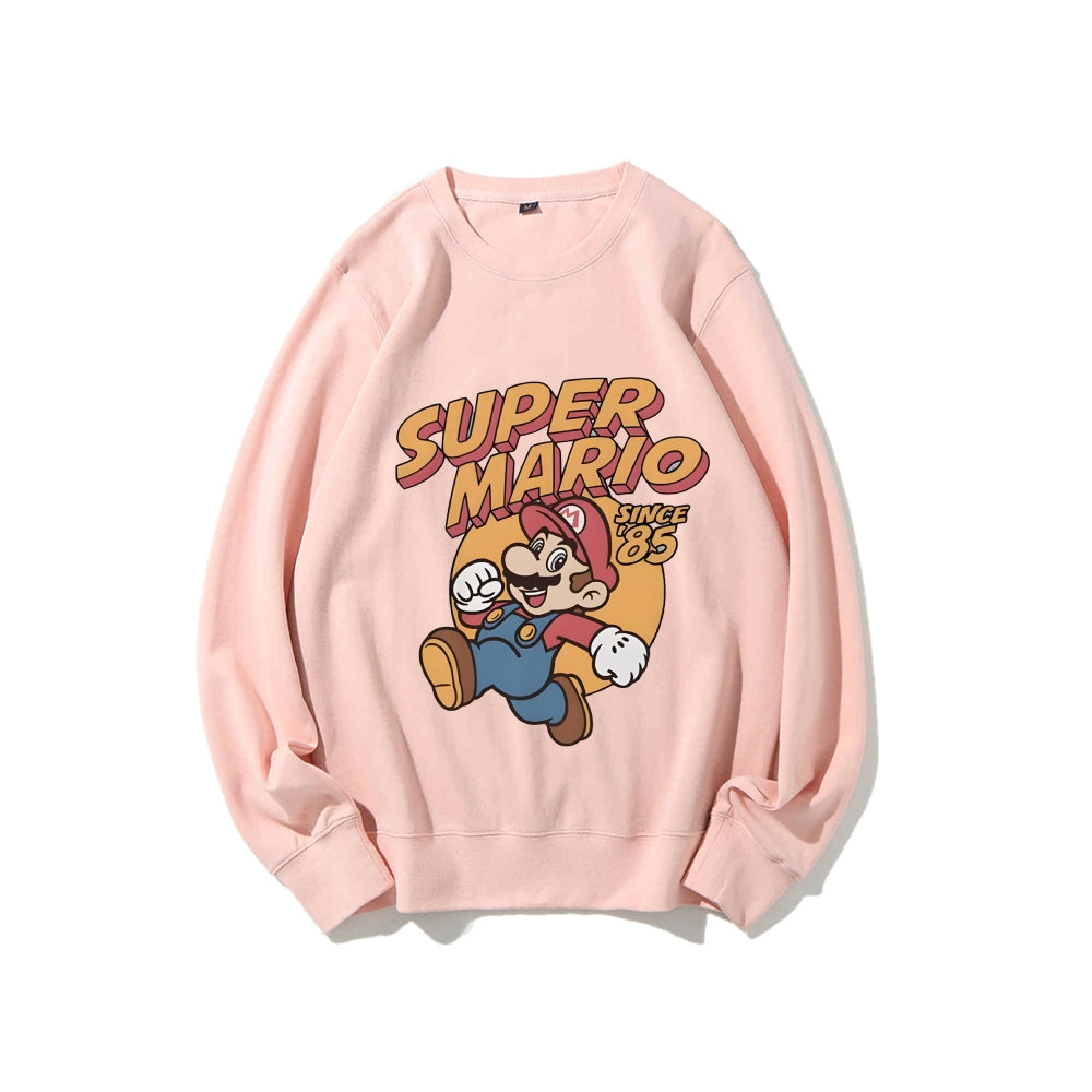 Casual Crewneck Sweatshirt Mario