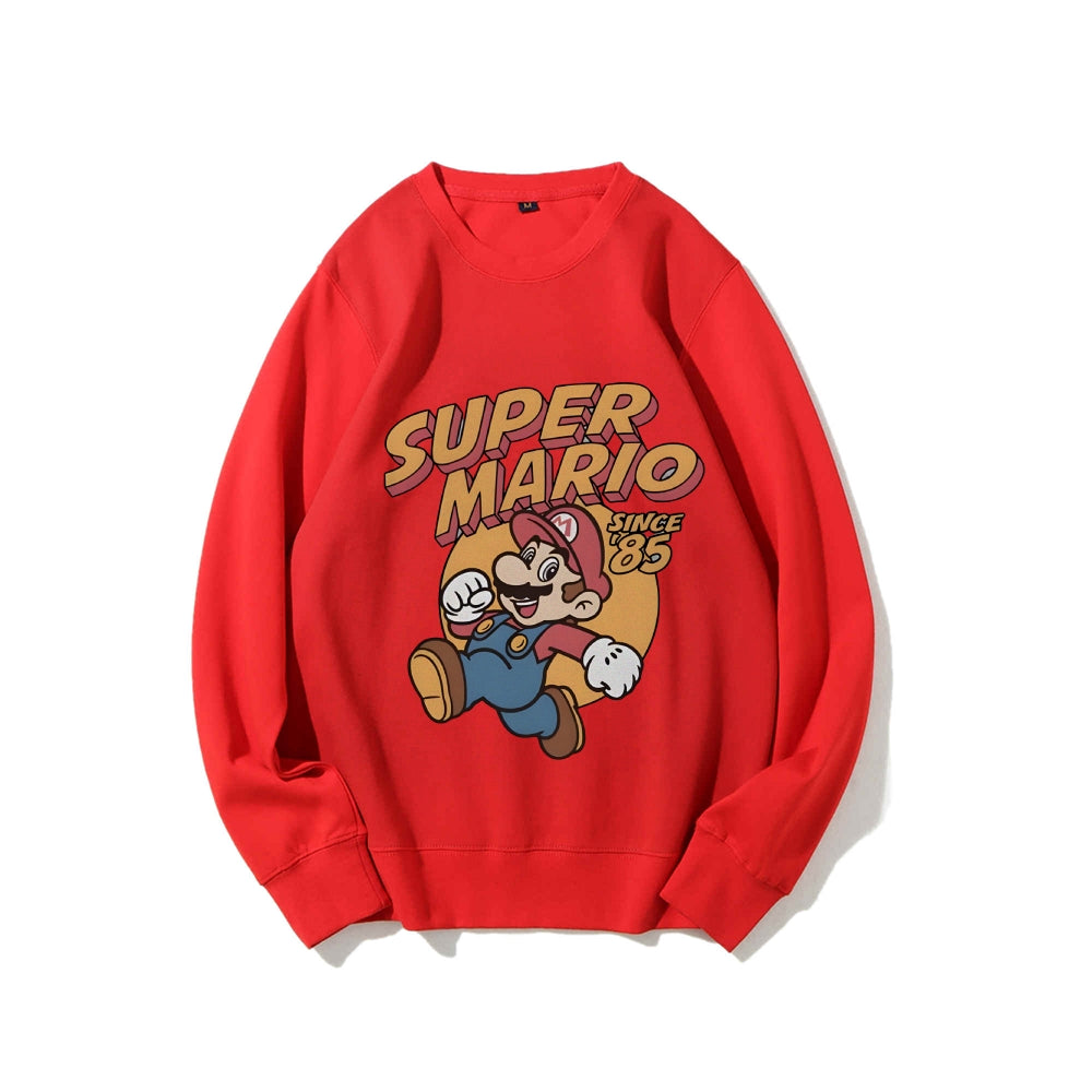 Casual Crewneck Sweatshirt Mario
