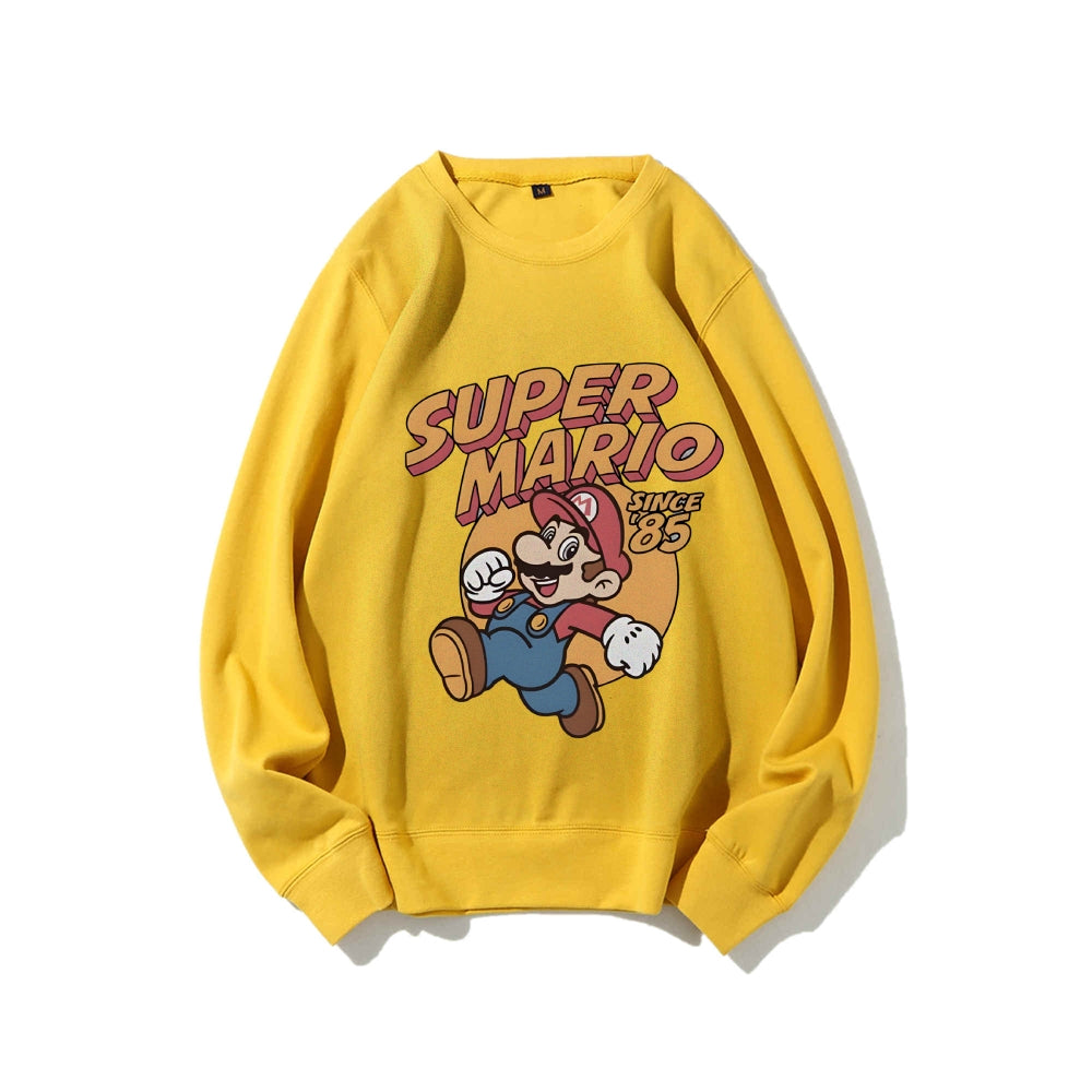 Casual Crewneck Sweatshirt Mario