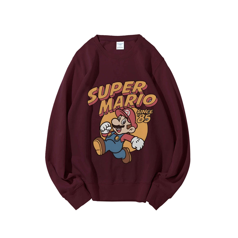 Casual Crewneck Sweatshirt Mario