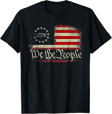 4th Of July We The People American 1776 Old American Flag T Shirt