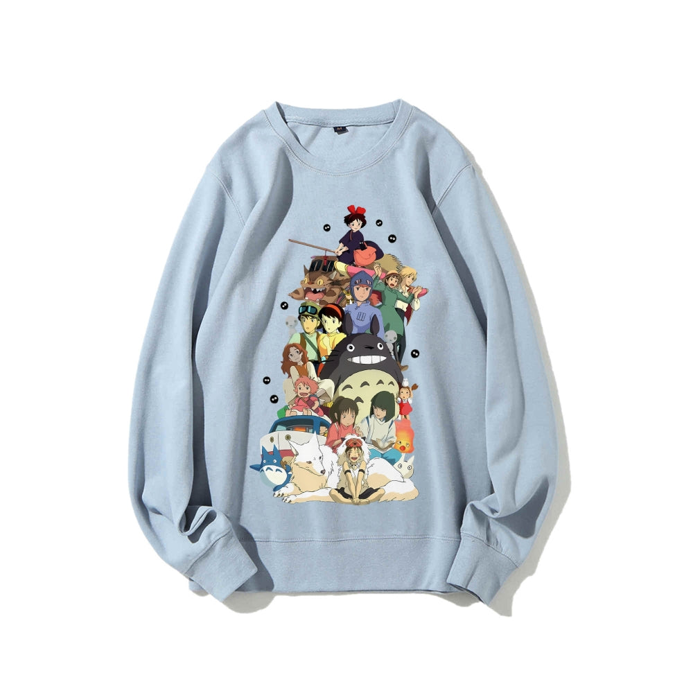 Casual Crewneck Sweatshirt Hayao Miyazaki Anime