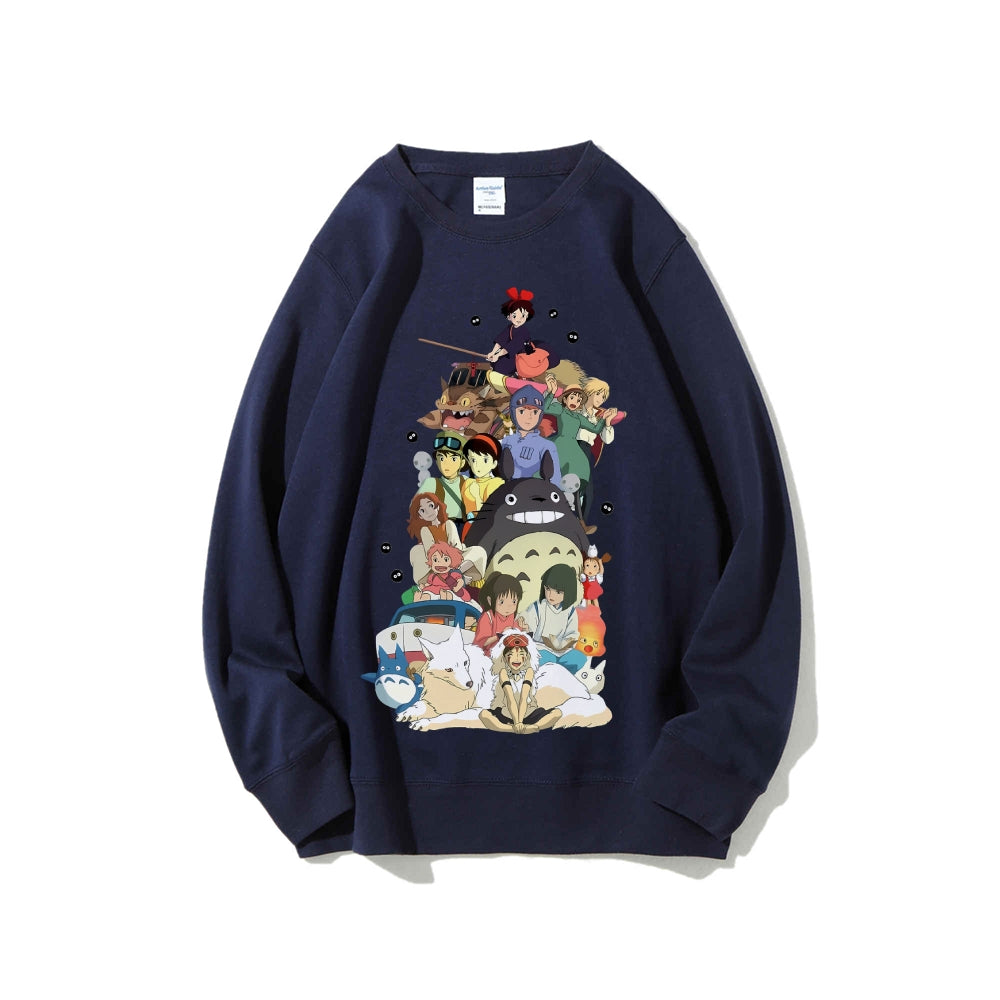 Casual Crewneck Sweatshirt Hayao Miyazaki Anime