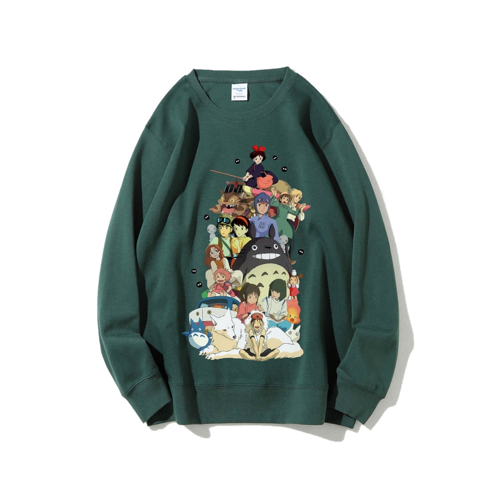 Casual Crewneck Sweatshirt Hayao Miyazaki Anime