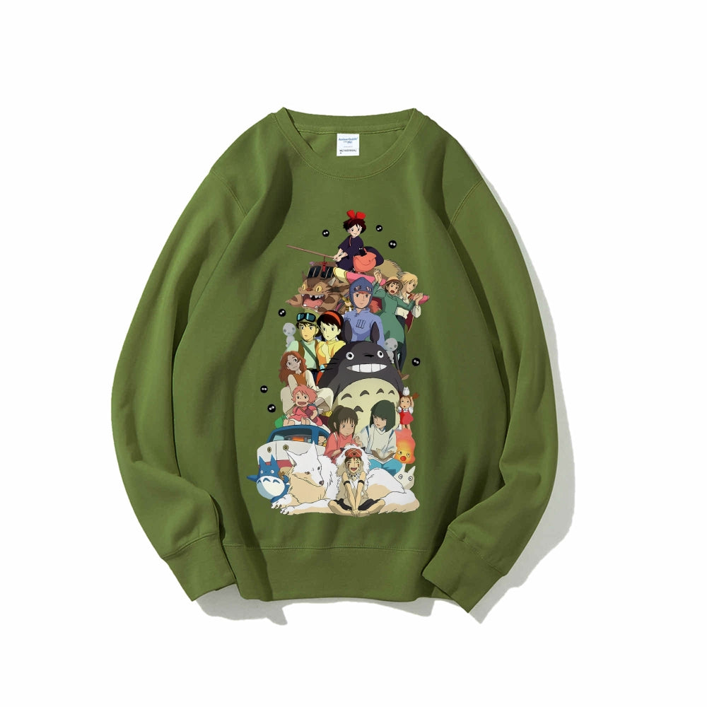 Casual Crewneck Sweatshirt Hayao Miyazaki Anime