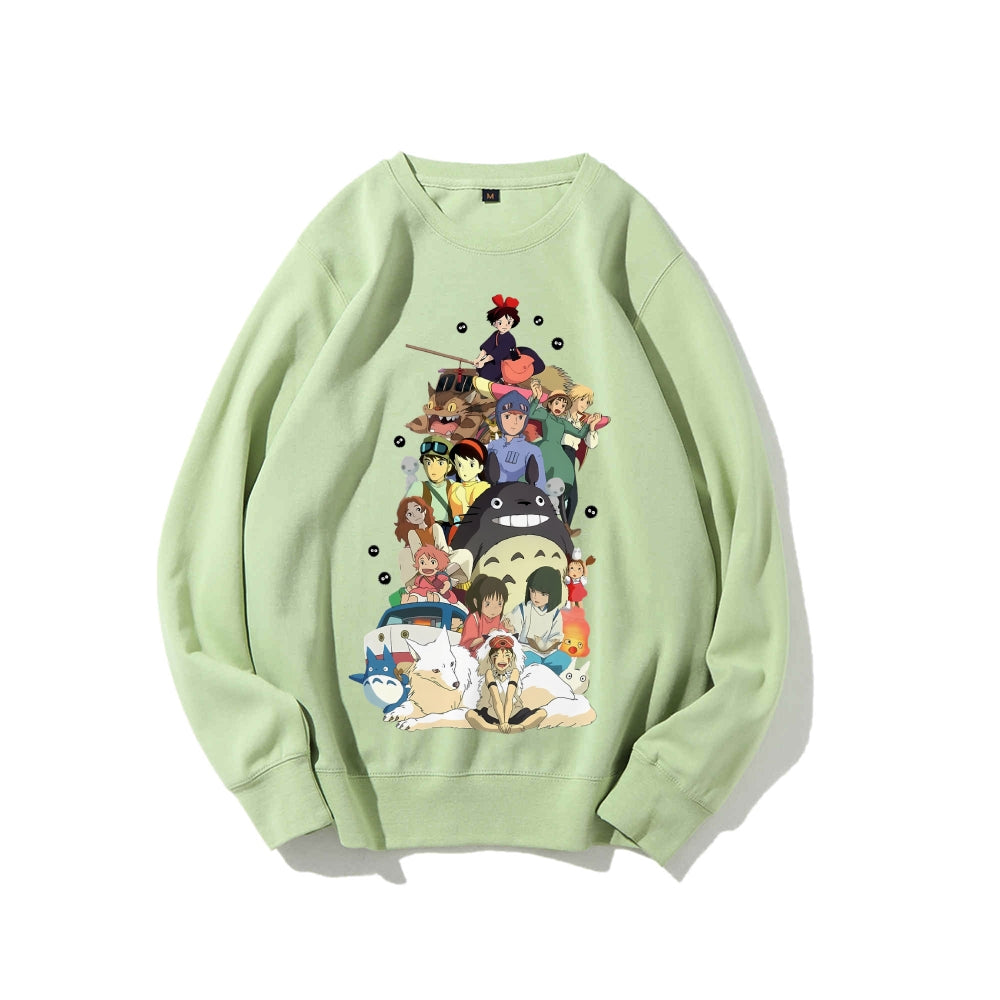 Casual Crewneck Sweatshirt Hayao Miyazaki Anime