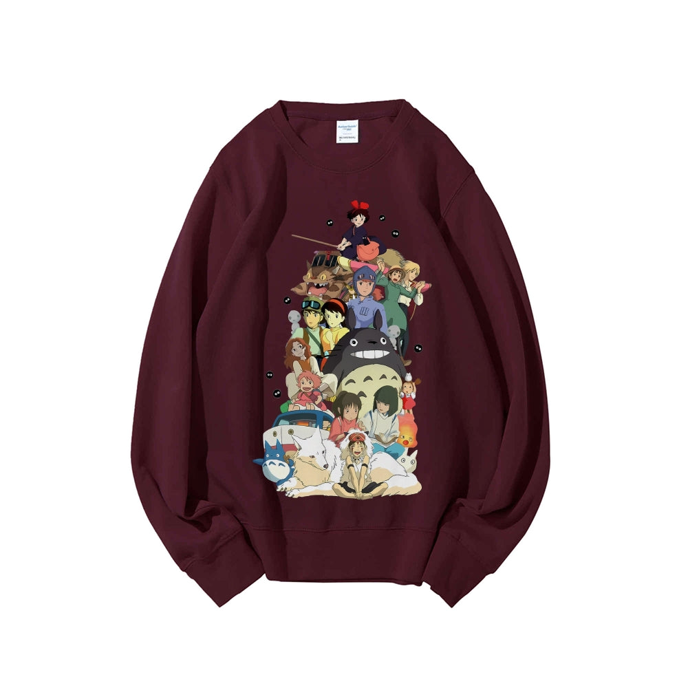 Casual Crewneck Sweatshirt Hayao Miyazaki Anime