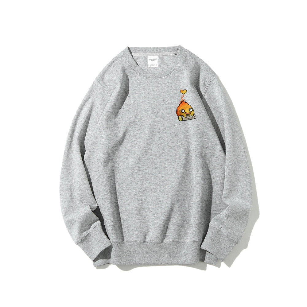 Howl's Moving Castle Embroidered Cotton Unisex Round Neck Anime Sweatshirt