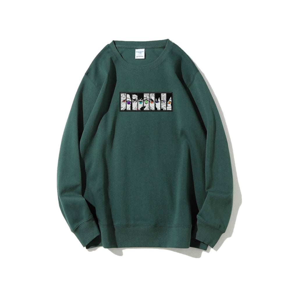 Demon Slayer: Kimetsu no Yaiba embroidered pure cotton unisex round neck anime sweatshirt