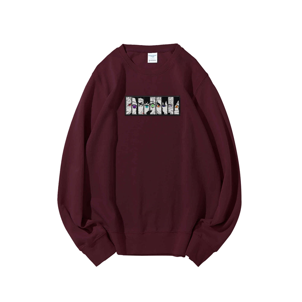 Demon Slayer: Kimetsu no Yaiba embroidered pure cotton unisex round neck anime sweatshirt