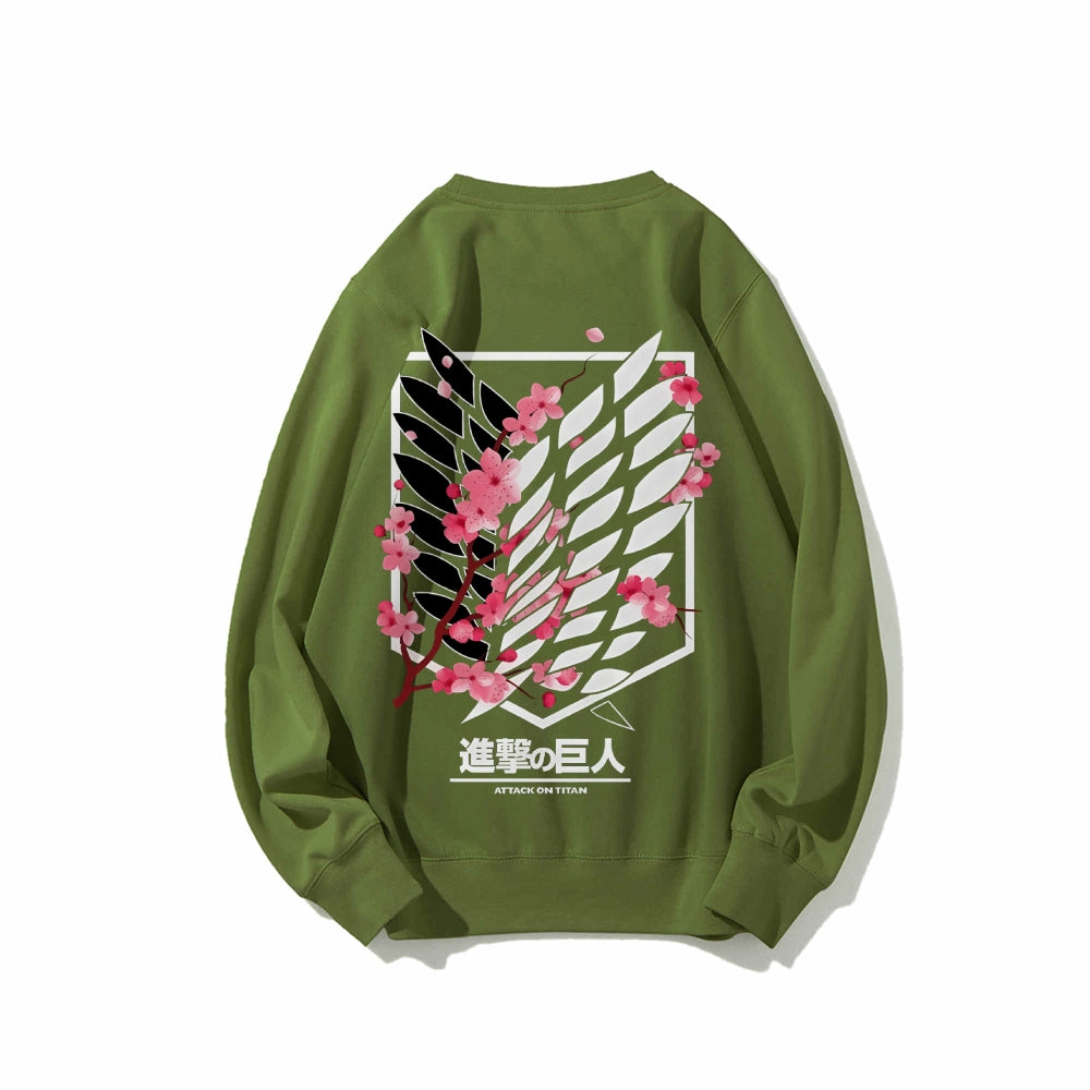 Attack on Titan Cotton Unisex Round Neck Anime Sweatshirt