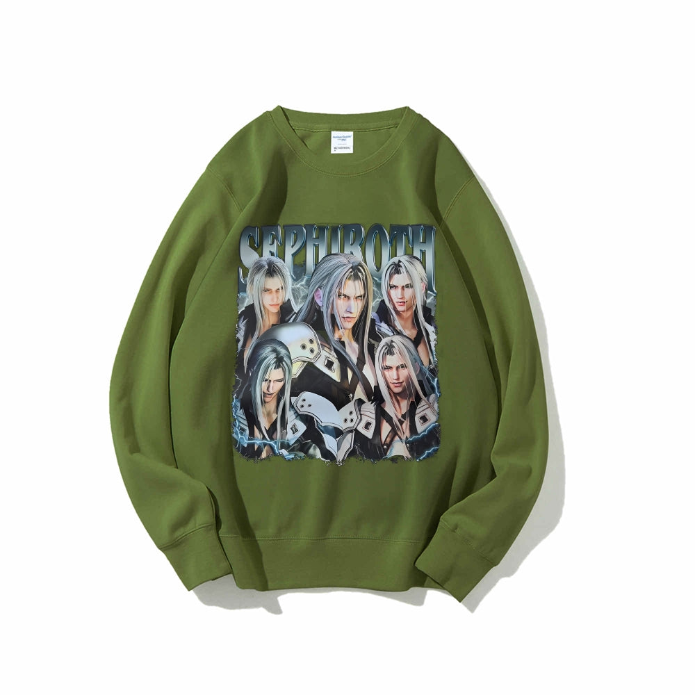 SEPHIROTH Cotton Unisex Round Neck Anime Sweatshirt