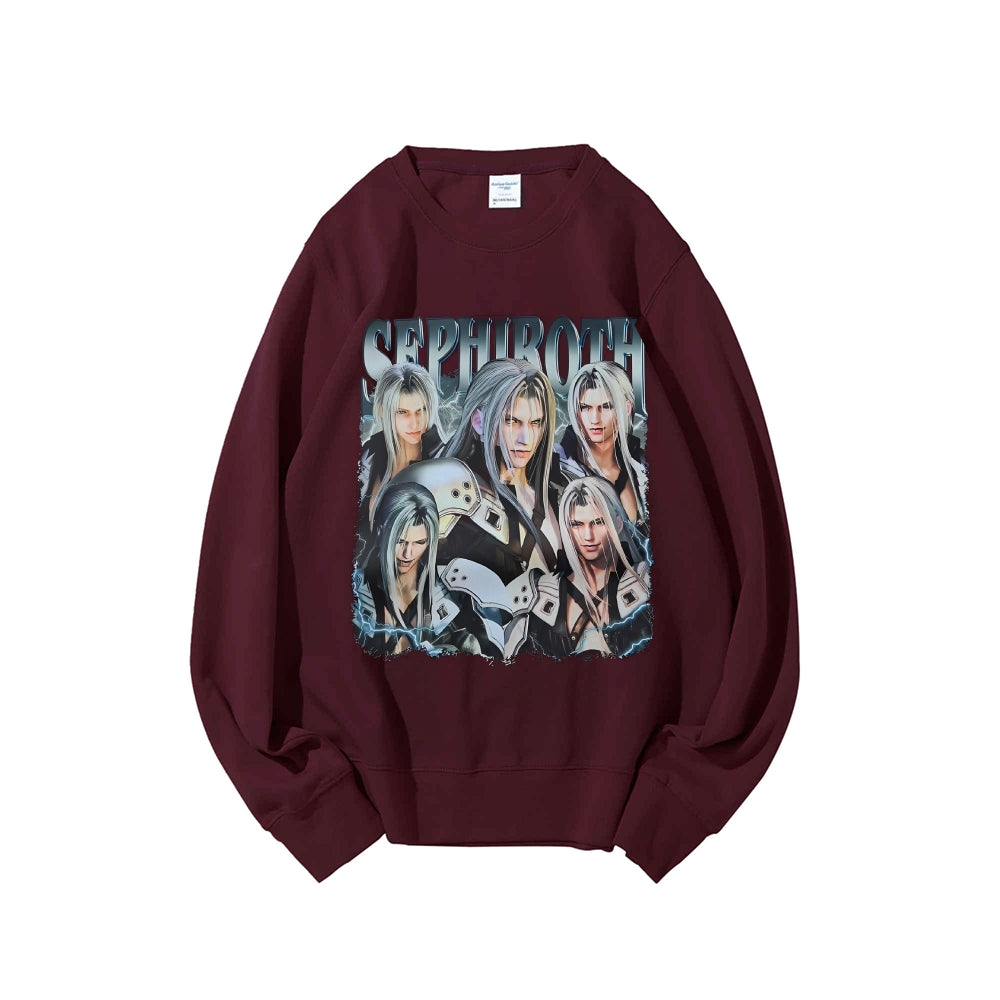 SEPHIROTH Cotton Unisex Round Neck Anime Sweatshirt