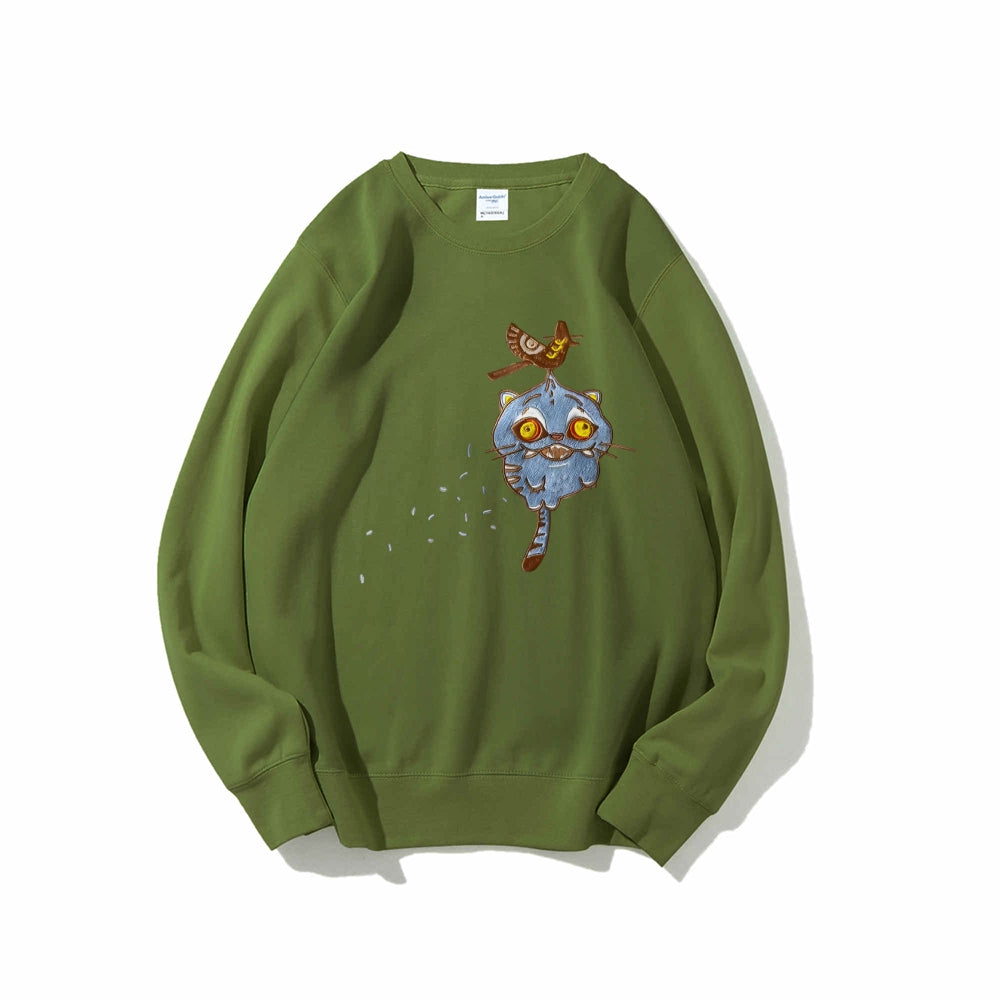 Kpopdemonhunters Cotton Unisex Round Neck Anime Sweatshirt